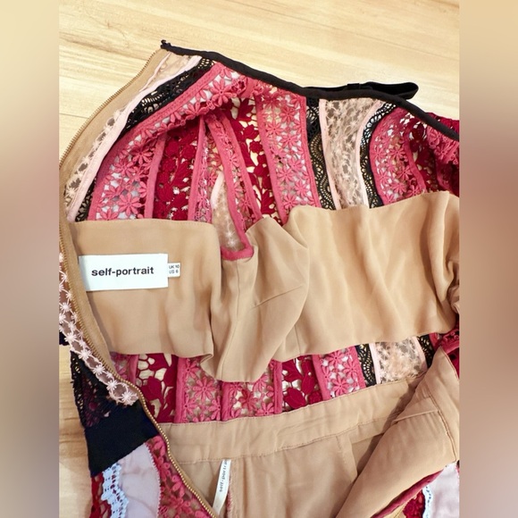 Self-Portrait Panelled Bellis Lace Trim Mini Dress (100% Authentic) - Picture 15 of 16